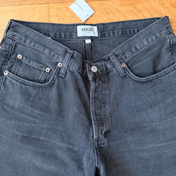 Agolde Dark Gray V-Waist Baggy Relaxed Jeans - Picture 4 of 7